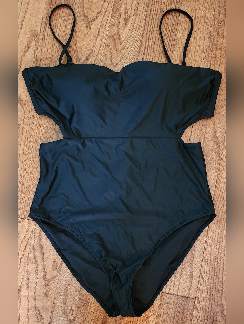 J. Crew Black Cutout One-Piece Swimsuit